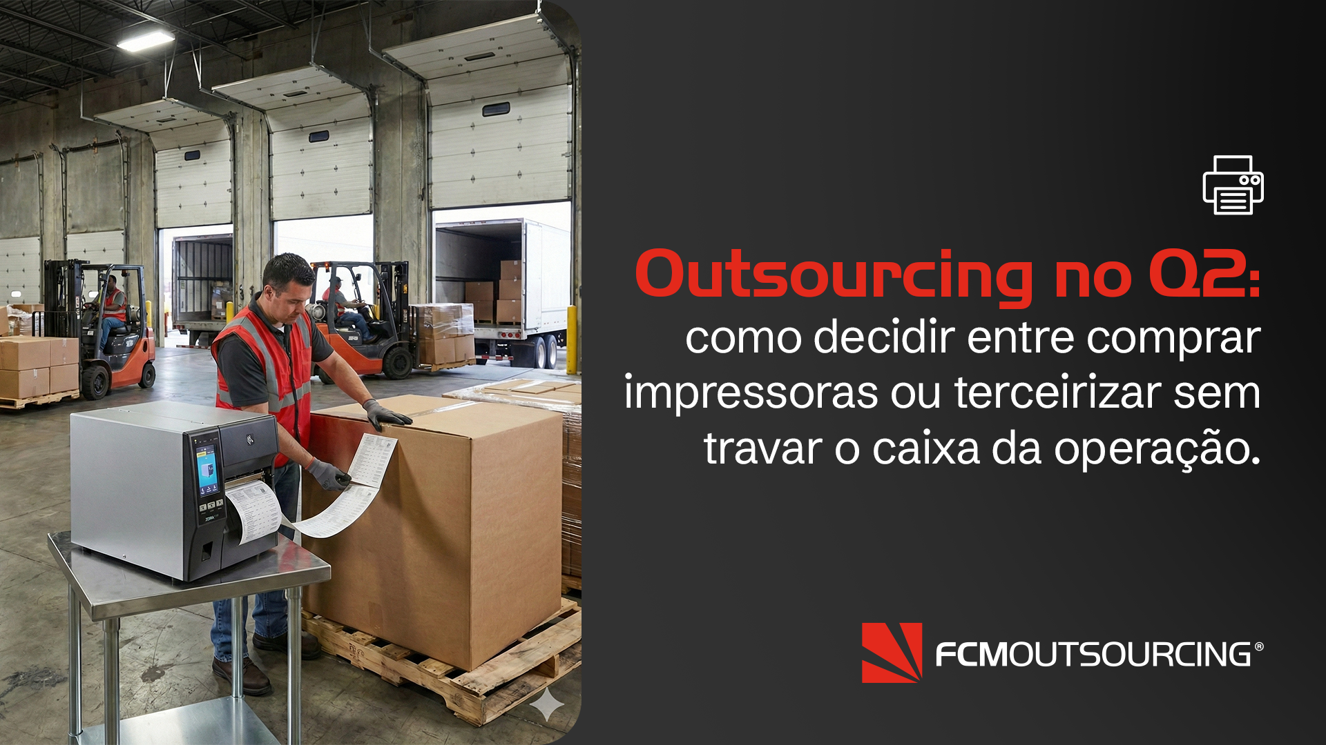 Outsourcing no Q2: como decidir entre comprar impressoras ou terceirizar sem travar o caixa da operação.
